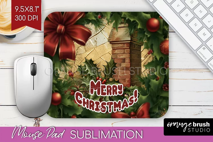 Vintage Christmas Mouse Pad Sublimation - Xmas Mousepad PNG