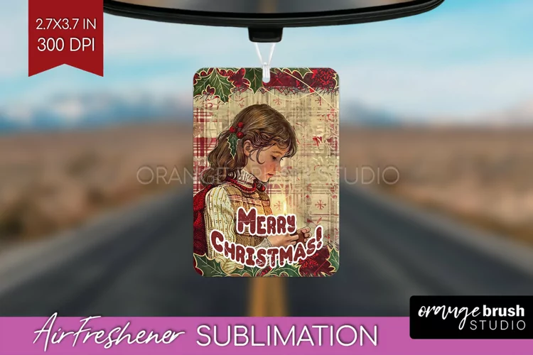 Vintage Christmas Air Freshener PNG - Xmas Car Freshener