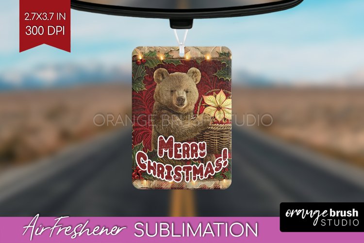 Vintage Christmas Air Freshener PNG - Xmas Car Freshener