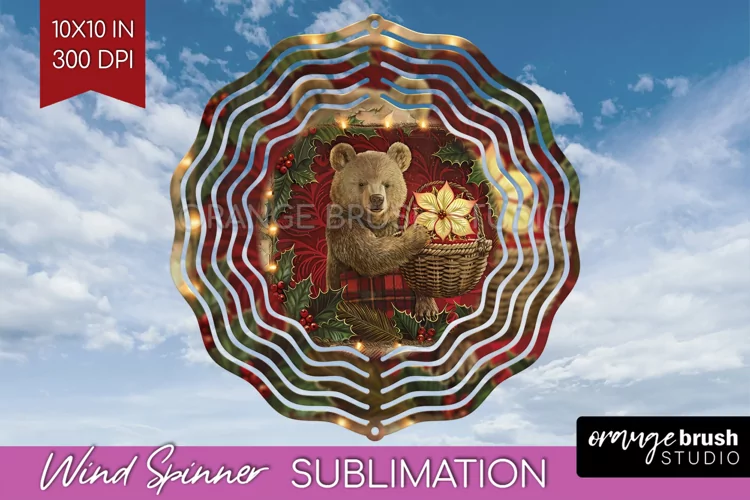 Vintage Christmas Wind Spinner PNG - Retro Xmas Sublimation