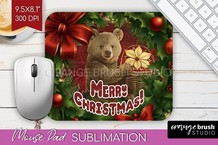 Vintage Christmas Mouse Pad Sublimation - Xmas Mousepad PNG