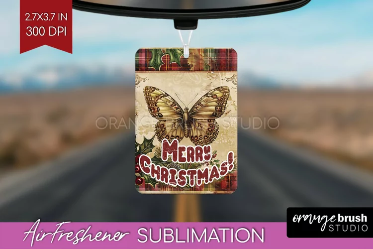 Vintage Christmas Air Freshener PNG - Xmas Car Freshener
