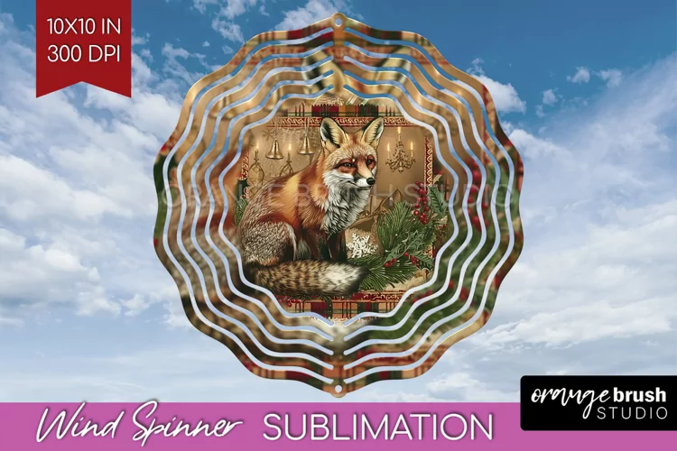 Vintage Christmas Wind Spinner PNG - Retro Xmas Sublimation