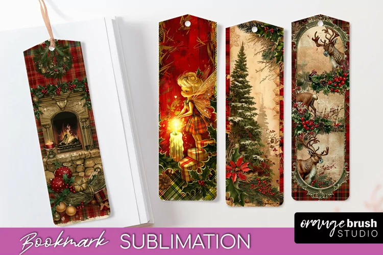 Vintage Christmas Bookmark - Retro Christmas Bookmarks PNG