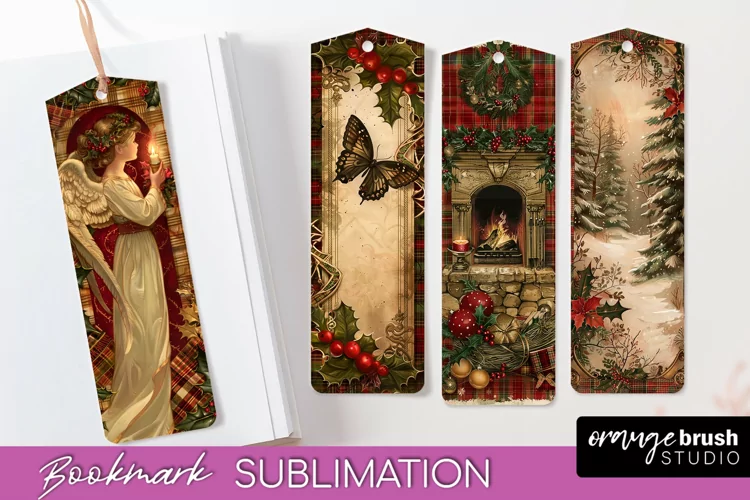 Vintage Christmas Bookmark - Retro Christmas Bookmarks PNG