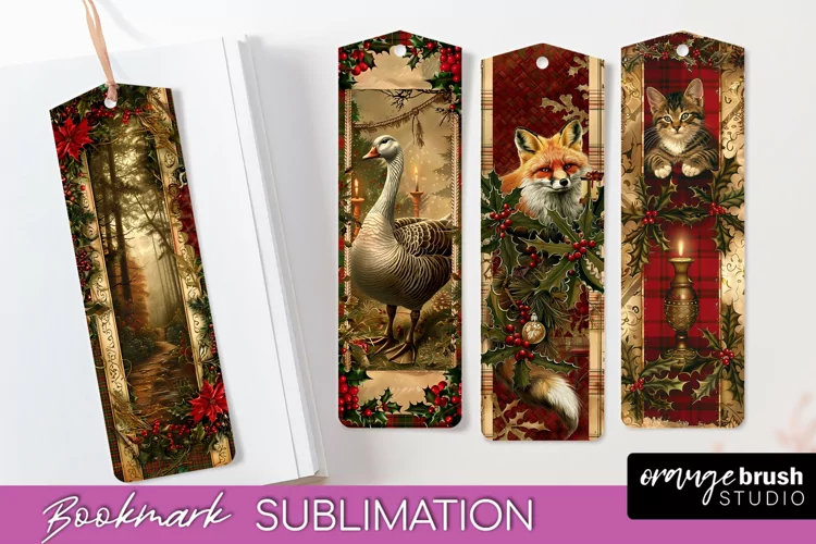 Vintage Christmas Bookmark - Retro Christmas Bookmarks PNG