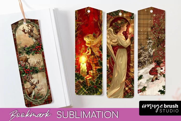 Vintage Christmas Bookmark - Retro Christmas Bookmarks PNG