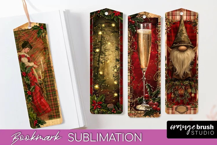 Vintage Christmas Bookmark - Retro Christmas Bookmarks PNG