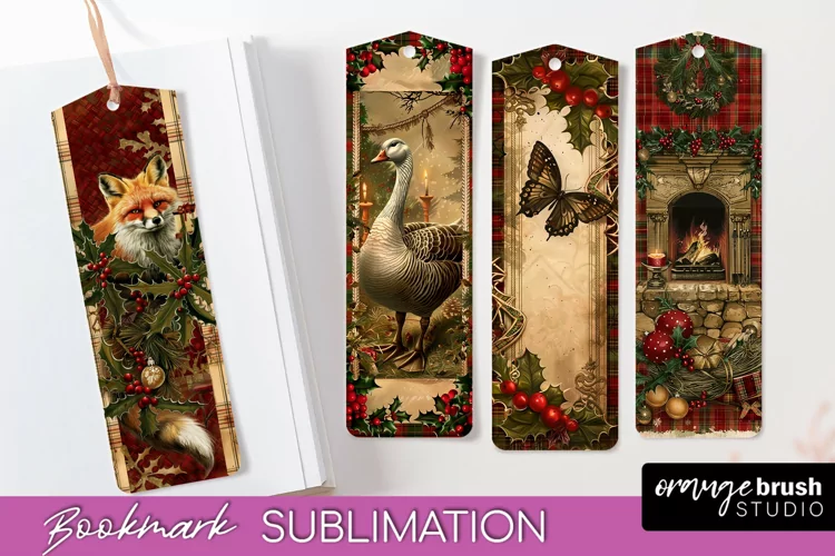 Vintage Christmas Bookmark - Retro Christmas Bookmarks PNG