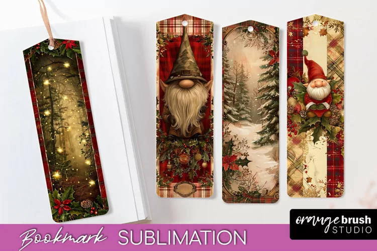Vintage Christmas Bookmark - Retro Christmas Bookmarks PNG