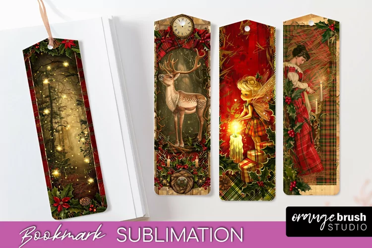 Vintage Christmas Bookmark - Retro Christmas Bookmarks PNG