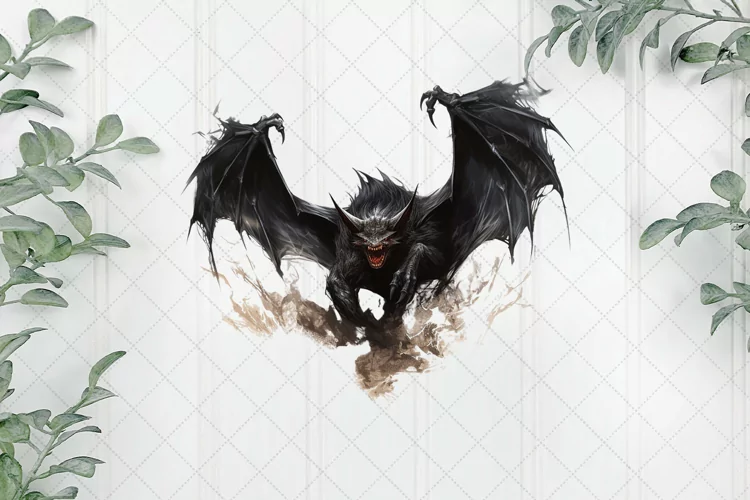 Vintage Halloween Bat Sublimation Clipart