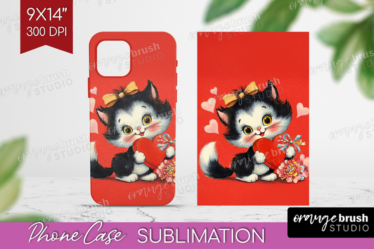 Vintage Valentines Day Phone Case PNG - Retro Animal Case