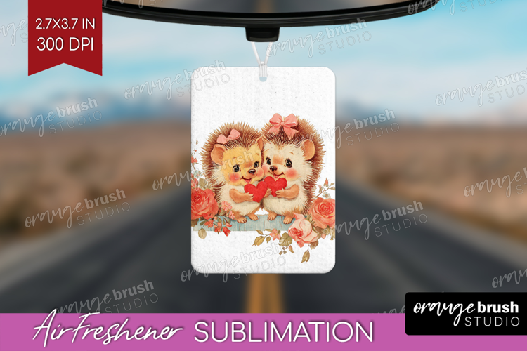 Vintage Valentines Day Air Freshener PNG - Retro Animal PNG