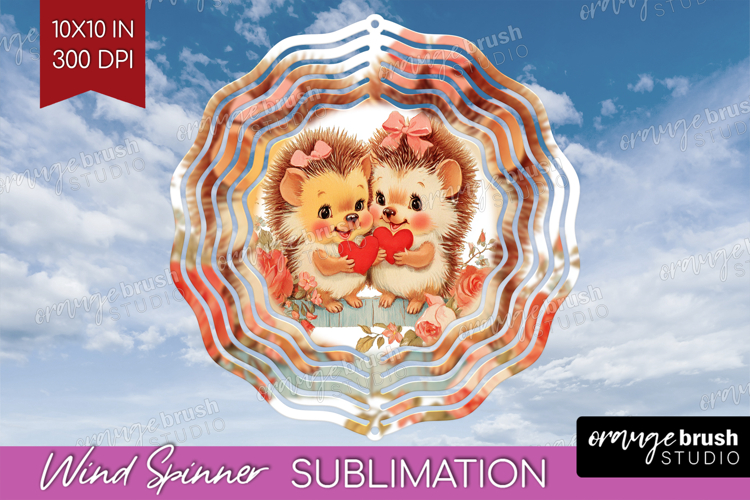 Vintage Valentines Day Wind Spinner Sublimation PNG - Retro