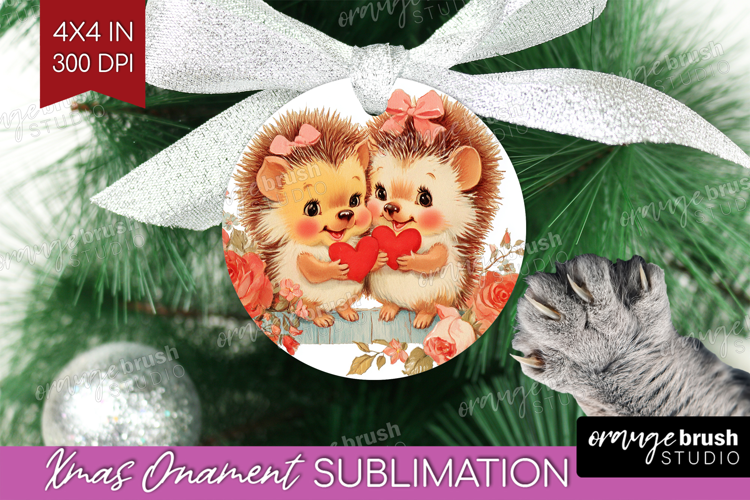 Vintage Valentines Day Ornament PNG - Retro Animal PNG