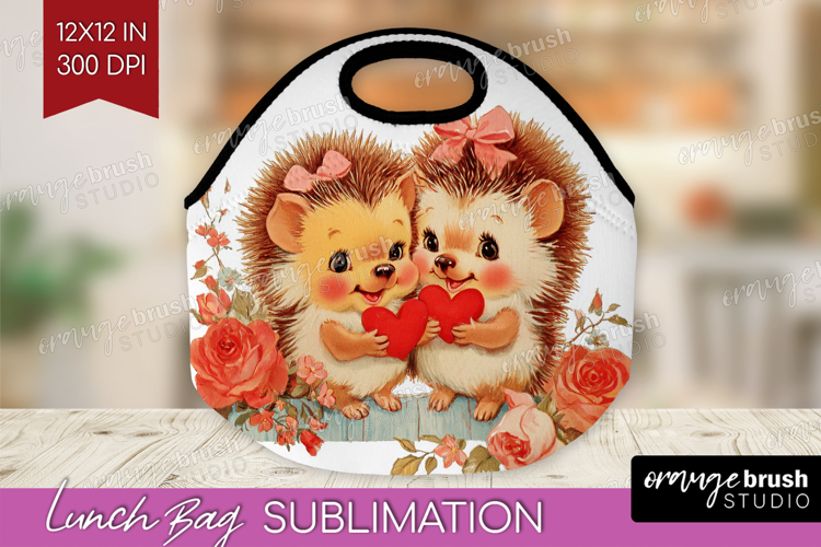 Vintage Valentines Day Lunch Bag - Retro Animal Lunch Bug