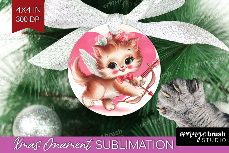Vintage Valentines Day Ornament PNG - Retro Animal PNG