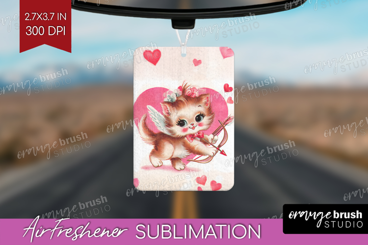 Vintage Valentines Day Air Freshener PNG - Retro Animal PNG