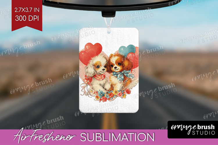 Vintage Valentines Day Air Freshener PNG - Retro Animal PNG