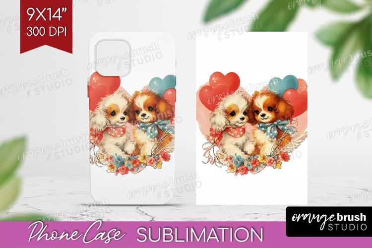 Vintage Valentines Day Phone Case PNG - Retro Animal Case