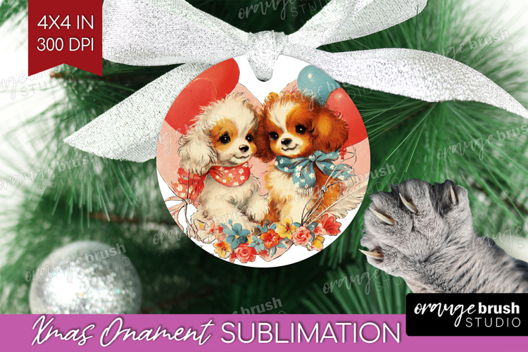 Vintage Valentines Day Ornament PNG - Retro Animal PNG