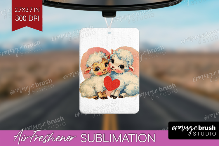 Vintage Valentines Day Air Freshener PNG - Retro Animal PNG