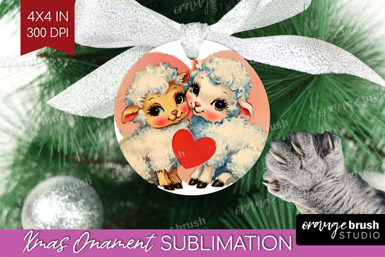 Vintage Valentines Day Ornament PNG - Retro Animal PNG