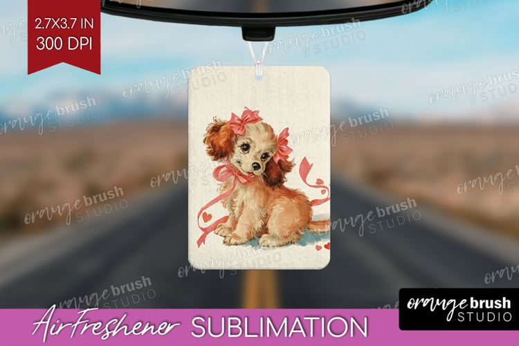 Vintage Valentines Day Air Freshener PNG - Retro Animal PNG