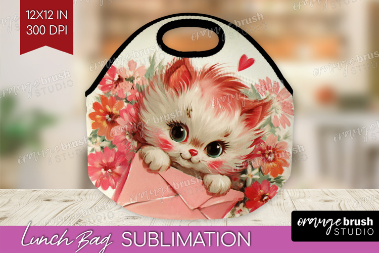 Vintage Valentines Day Lunch Bag - Retro Animal Lunch Bug