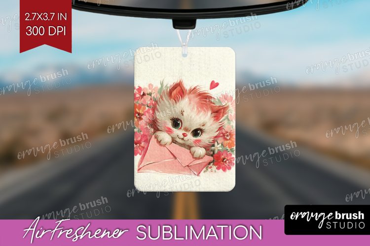 Vintage Valentines Day Air Freshener PNG - Retro Animal PNG