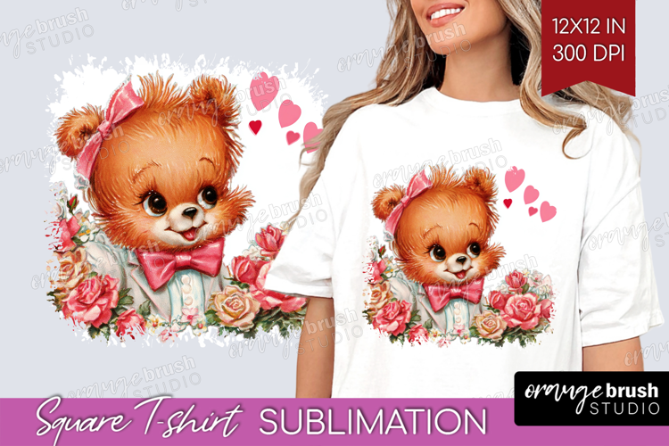 Vintage Valentines Day Square Tshirt Background - Retro PNG