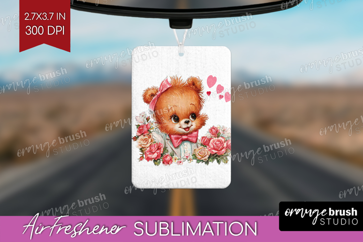 Vintage Valentines Day Air Freshener PNG - Retro Animal PNG