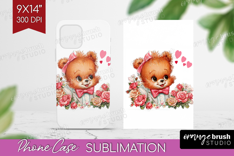 Vintage Valentines Day Phone Case PNG - Retro Animal Case