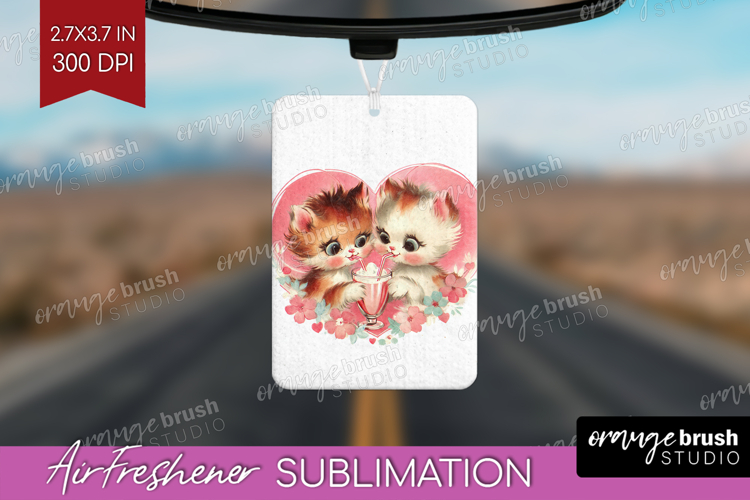 Vintage Valentines Day Air Freshener PNG - Retro Animal PNG