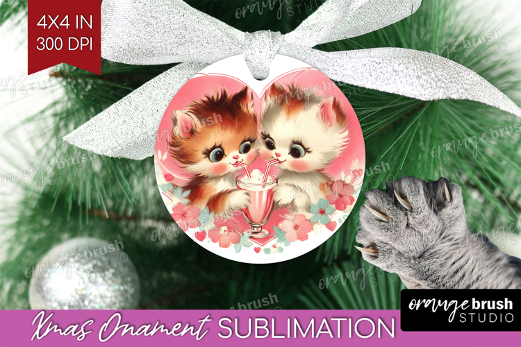 Vintage Valentines Day Ornament PNG - Retro Animal PNG