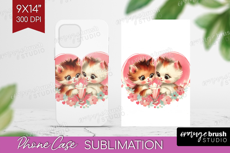 Vintage Valentines Day Phone Case PNG - Retro Animal Case