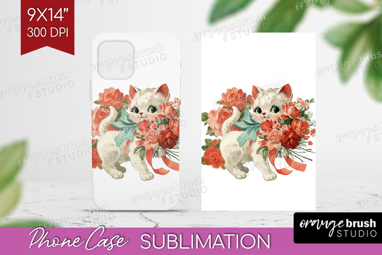 Vintage Valentines Day Phone Case PNG - Retro Animal Case