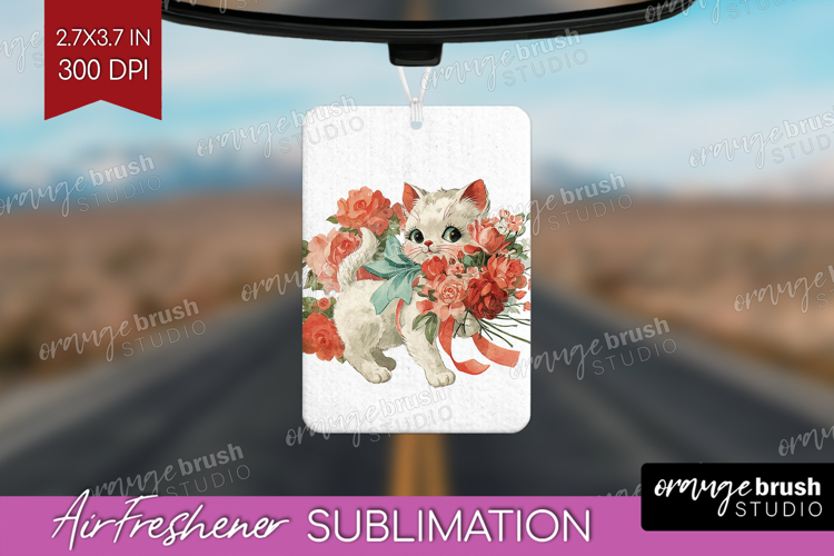 Vintage Valentines Day Air Freshener PNG - Retro Animal PNG