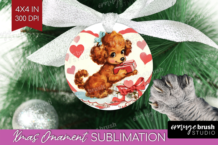 Vintage Valentines Day Ornament PNG - Retro Animal PNG