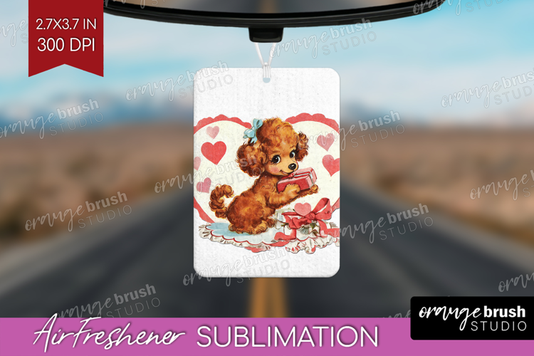 Vintage Valentines Day Air Freshener PNG - Retro Animal PNG