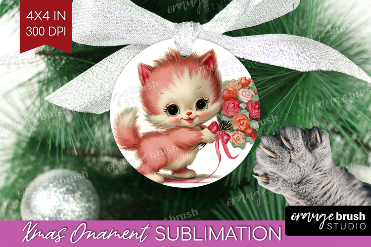 Vintage Valentines Day Ornament PNG - Retro Animal PNG