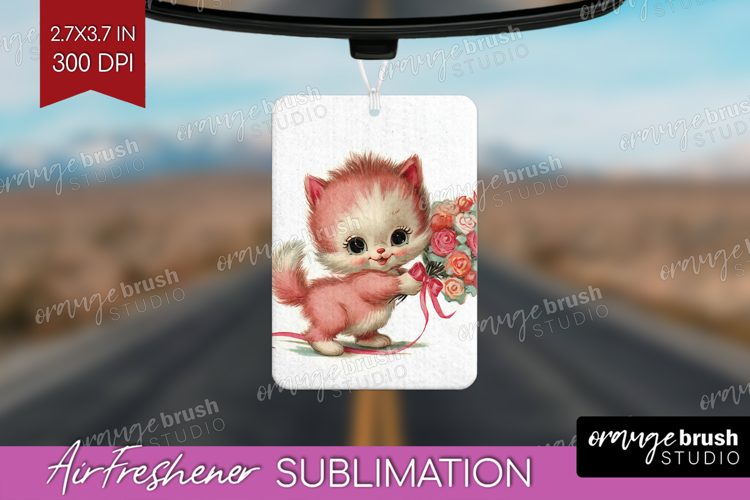 Vintage Valentines Day Air Freshener PNG - Retro Animal PNG