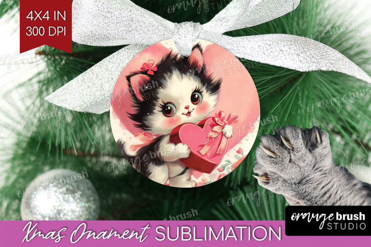 Vintage Valentines Day Ornament PNG - Retro Animal PNG