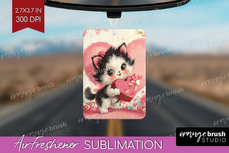 Vintage Valentines Day Air Freshener PNG - Retro Animal PNG