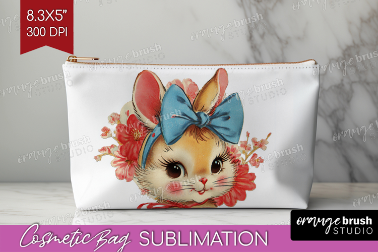 Vintage Valentines Day Cosmetic Bag - Retro Animal Makeup