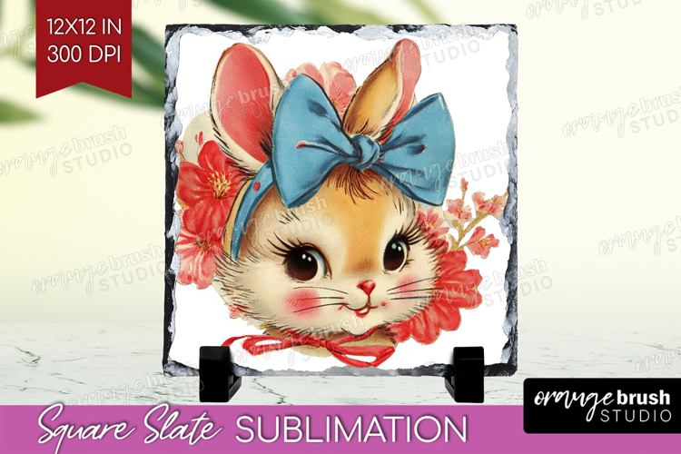 Vintage Valentines Day Slate PNG - Retro Animal Square Slate