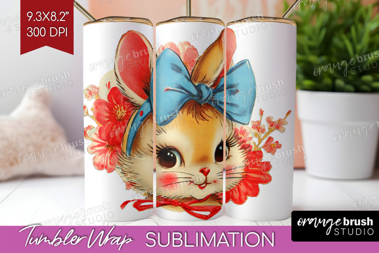 Vintage Valentines Day Tumbler Wrap - Retro Animal Tumbler