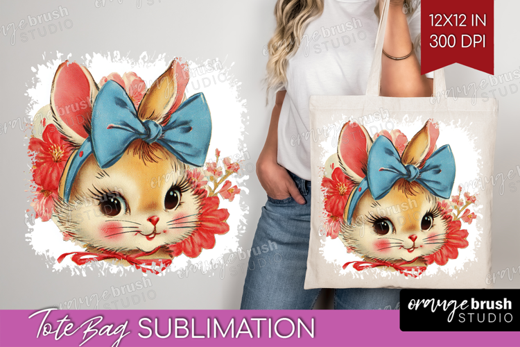 Vintage Valentines Day Tote Bag - Retro Animal Tote Bag PNG