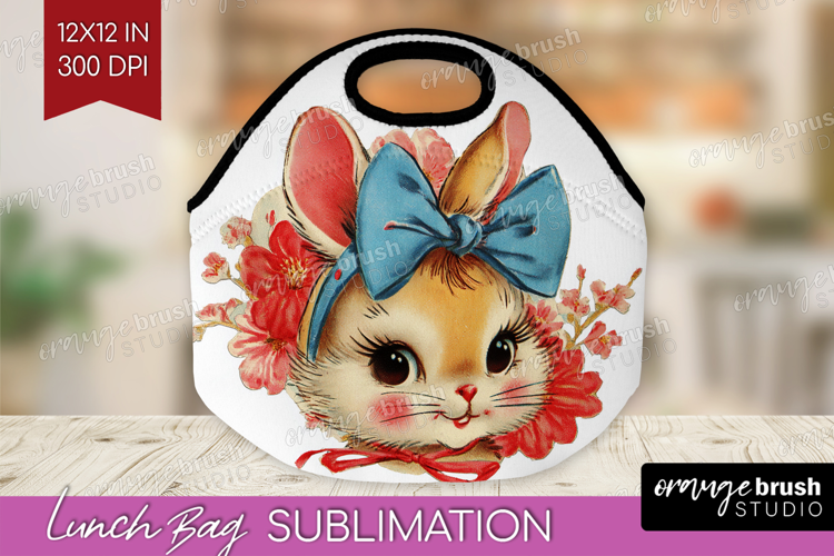 Vintage Valentines Day Lunch Bag - Retro Animal Lunch Bug